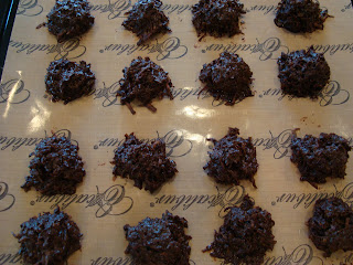 Overhead of Vegan Chocolate Macaroons out of dehydrator
