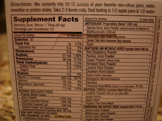 Supplement facts on back of one box