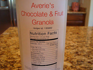 Nutritional Facts for cereal on container