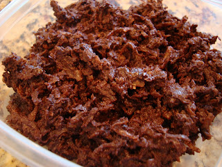 Raw Vegan Chocolate Mexican Wedding Cookie dough in container