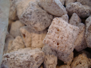 Close up of Peanut Butter Chex Mix