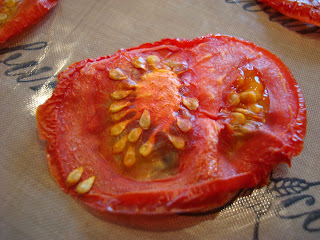 Up close of dehydrated tomato
