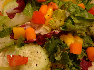 Close up of simple salad with vegetables