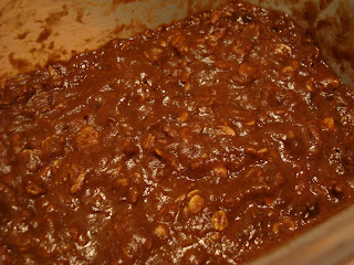 Close up of Raw Vegan Overnight "Chocolate Brownie" Protein Oats
