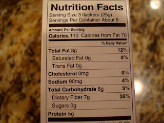 Nutrition Facts on Flackers Crackers
