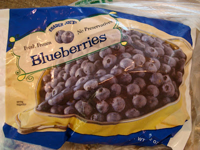 Bag of frozen blueberries