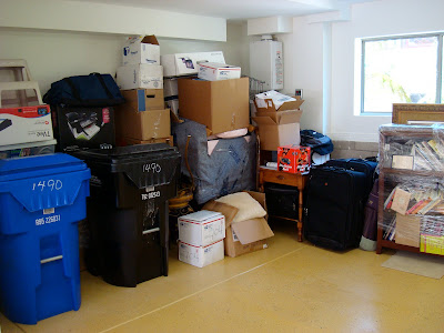 Garage full of storage items 
