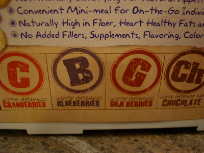 Box showing flavors of bars 