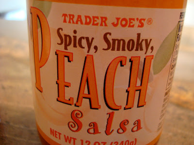Close up of Spicy, Smokey Peach Salsa label