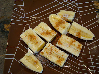Warm Cinnamon Sugar Bananas on plate