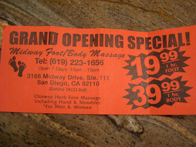 Grand Opening Special Flyer for Midway Foot/Body Massage