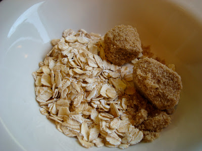 Ingredients for 1 Minute GF Vegan Apple Crumble in white bowl
