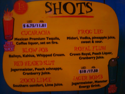 Shots menu