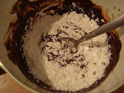 In process of making Vegan Chocolate Frosting  
