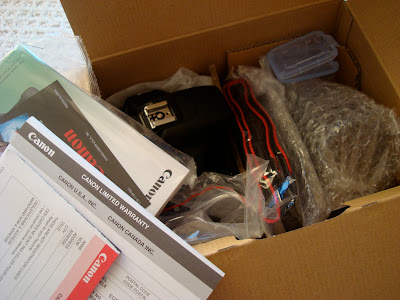 Inside box of camera with supplies