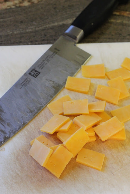 Cut up cheese slices