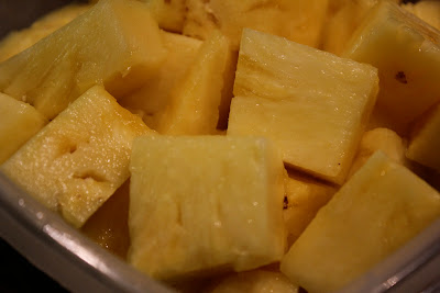Diced up pineapple pieces