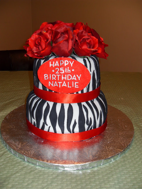 Floral / Zebra Print B-Day Cake