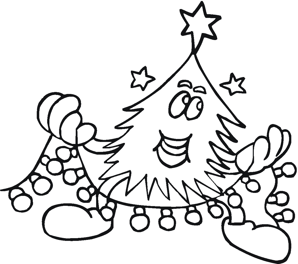 Christmas Tree Coloring Pages Free World Pics