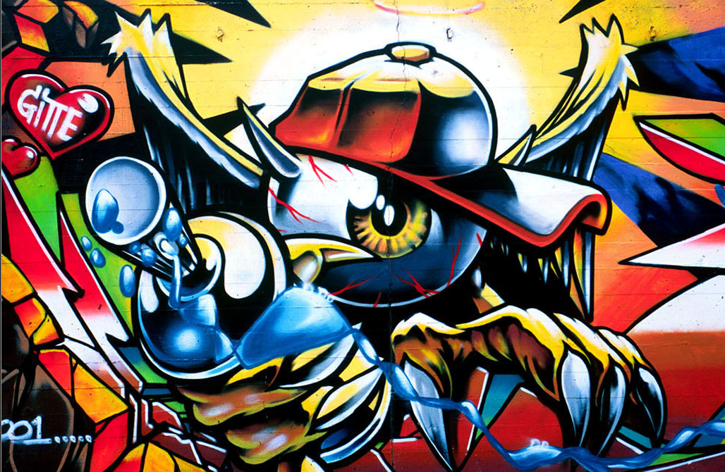 Cool Graffiti Cartoon Wallpaper for Desktop | New Style Graffiti