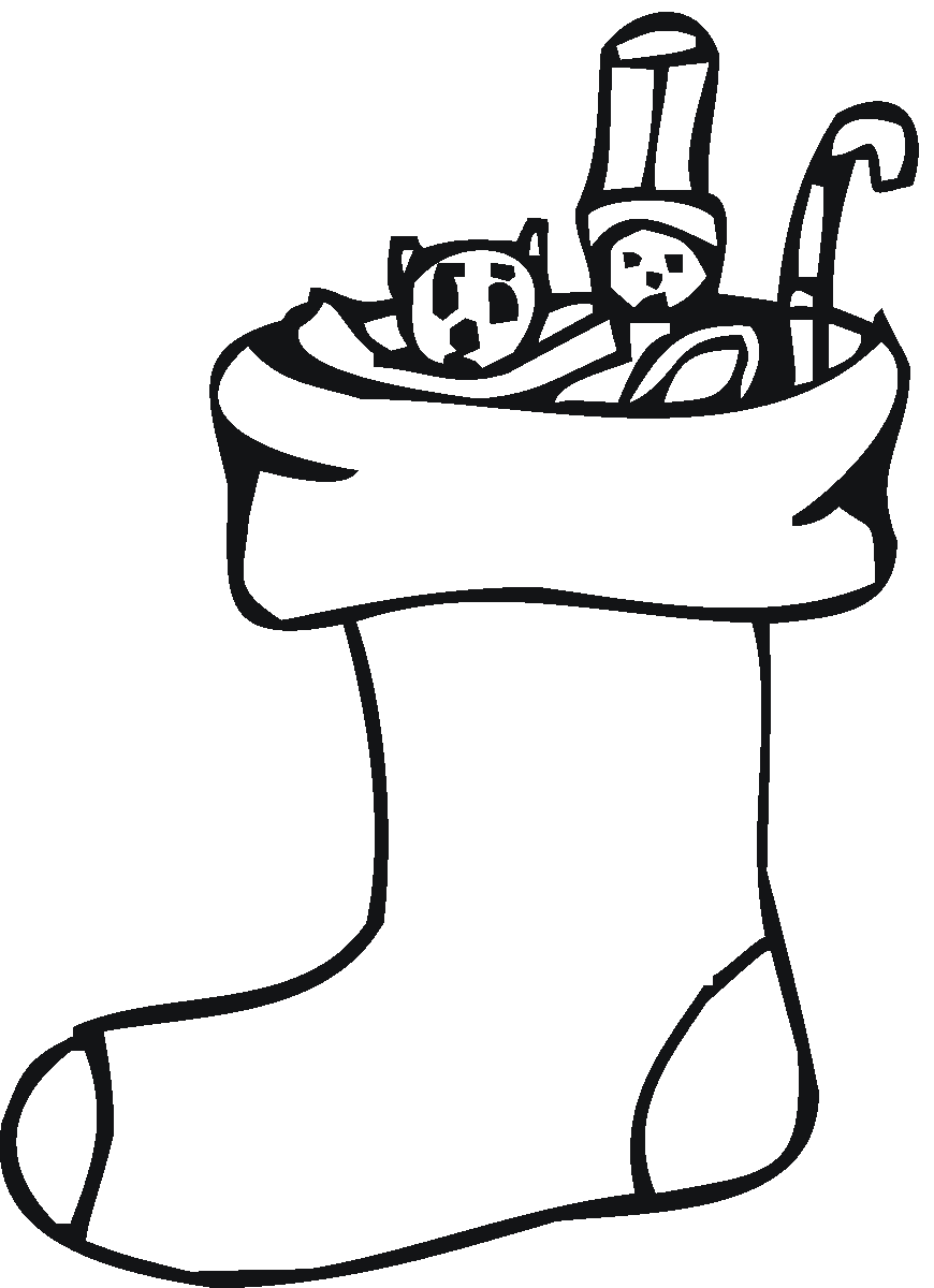 Christmas Stocking Coloring Page For Kids