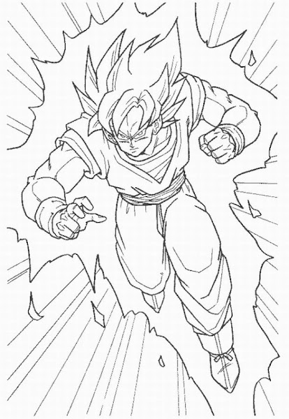 Dragon Ball Goku Super Saiyan 2 Coloring Pages Download Mewarnai
