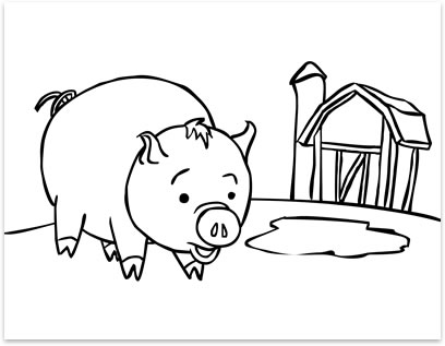 Free Coloring Sheets  Kids on Free Coloring Kids   Pig   Animal To Print
