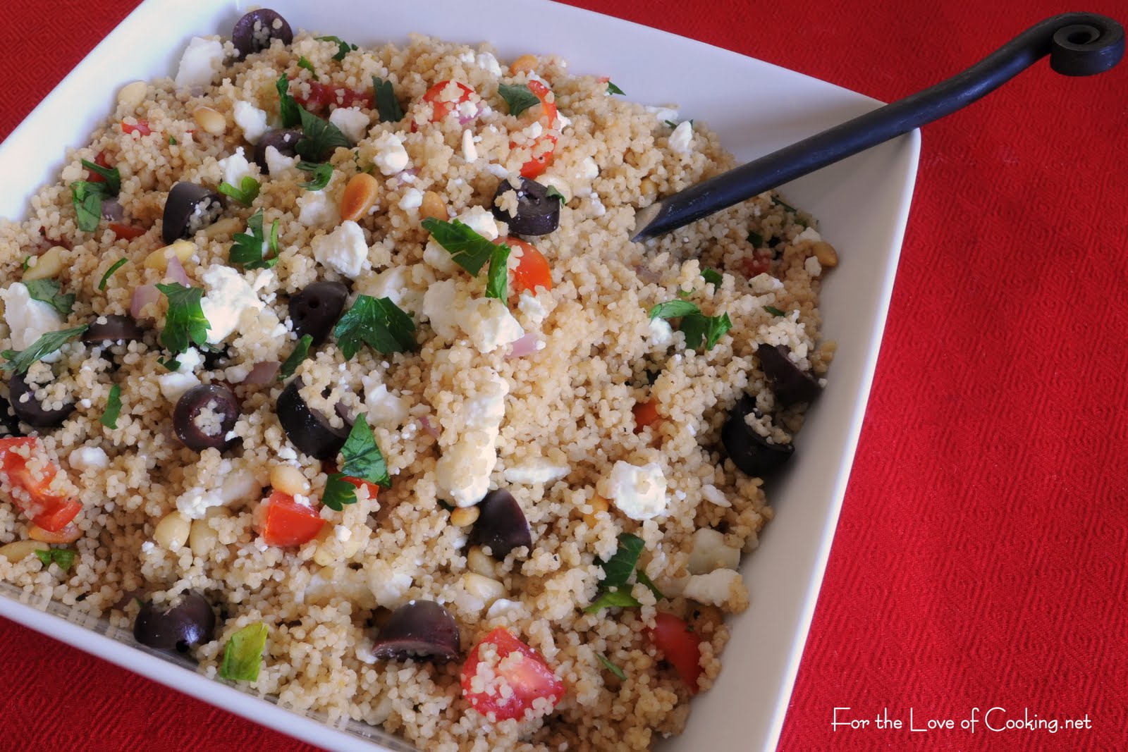 Couscous with Kalamata Olives, Pine Nuts, and Feta Cheese For the