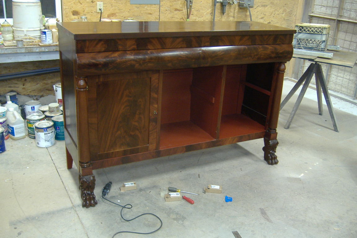 Thomas Nelson Furniture Restoration Antique Flame Mahogany Sideboard