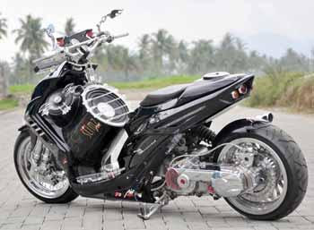  Modifikasi Motor Yamaha Mio Sporty Low Rider Moped 