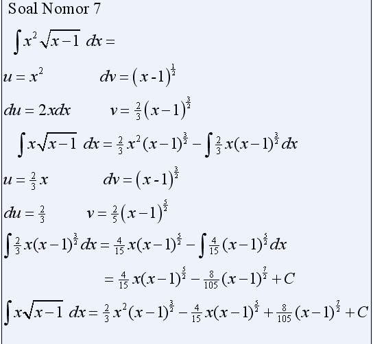 Contoh Soal Integral Substitusi Dan Jawabannya SOALNA