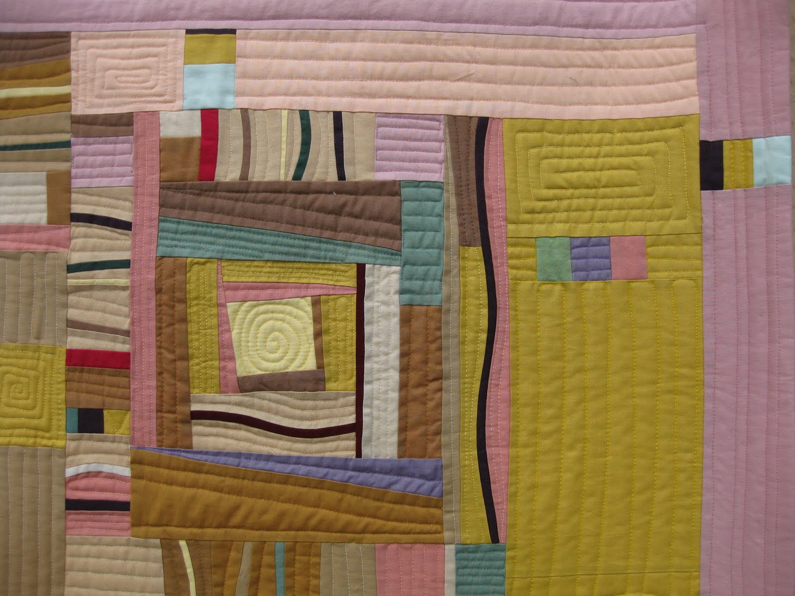 with Gwen Marston quilt finished!