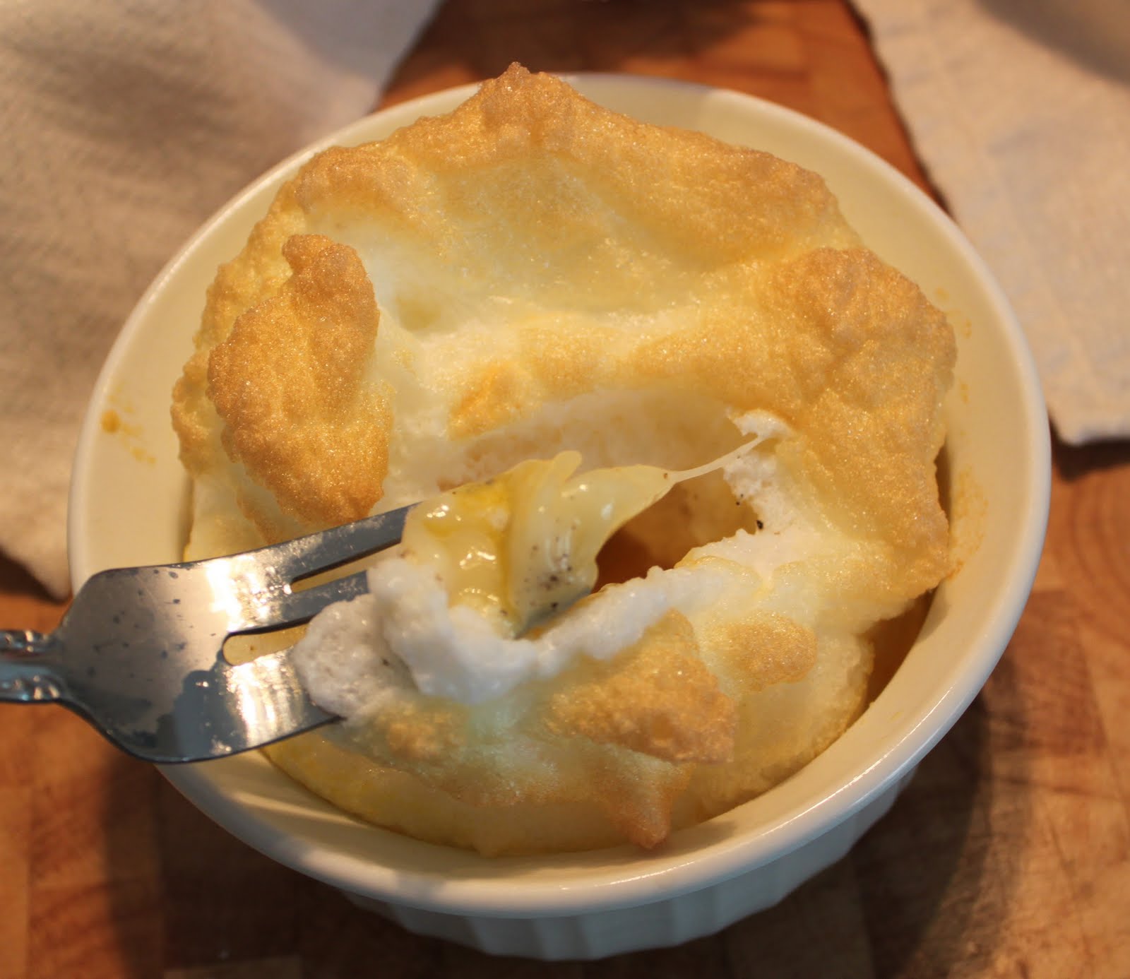 Baked Egg White Souffle with Yolk What's Cookin' Italian Style Cuisine