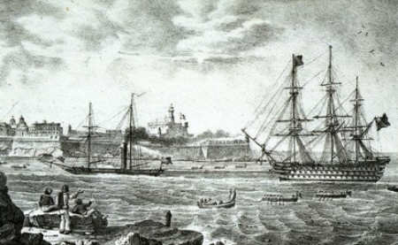 HMS Queen Entering Malta Harbour