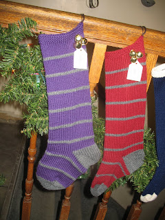 Garter Stitch Christmas Stocking Knitting pattern by The Little