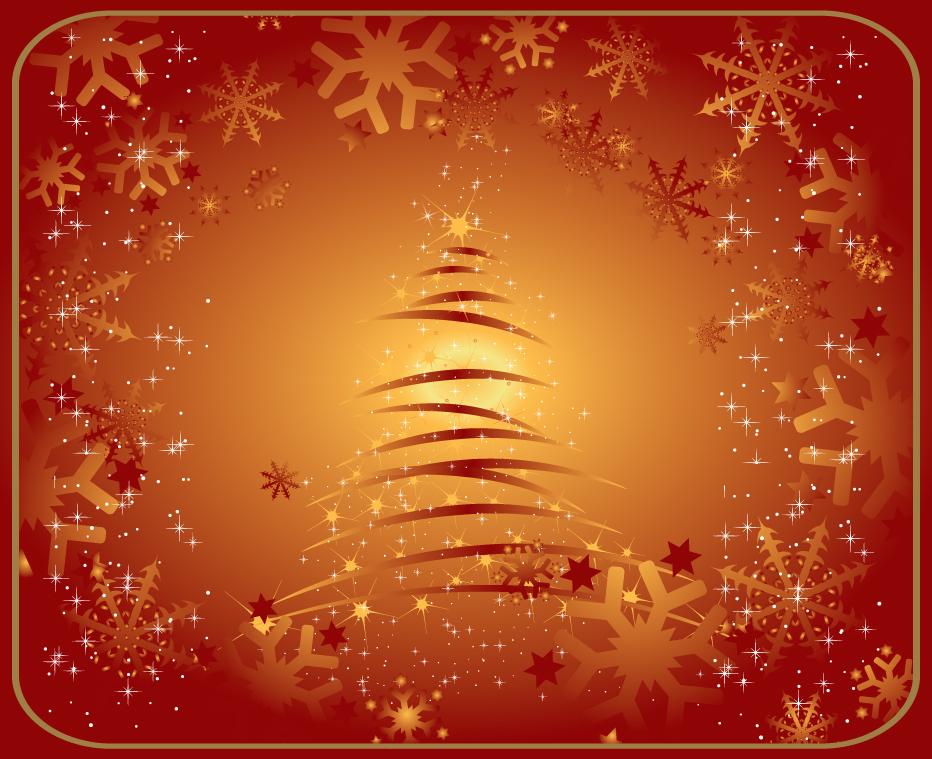 free clip arts: free golden christmas greeting card