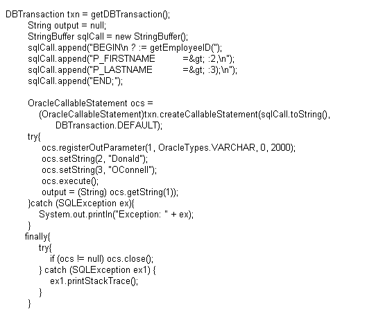 Naive: Making a PLSQL call from AMImpl