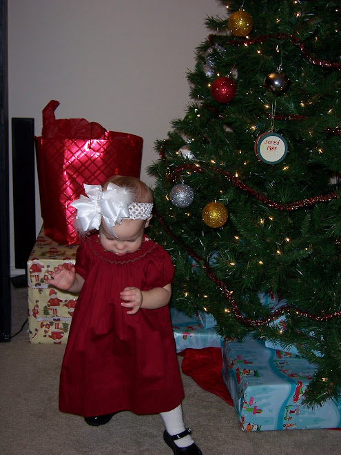 Madelyn in her pretty Christmas dress