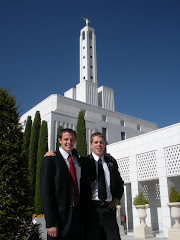 Elders Sommerfeldt and Bodily in front of the Madrid temple