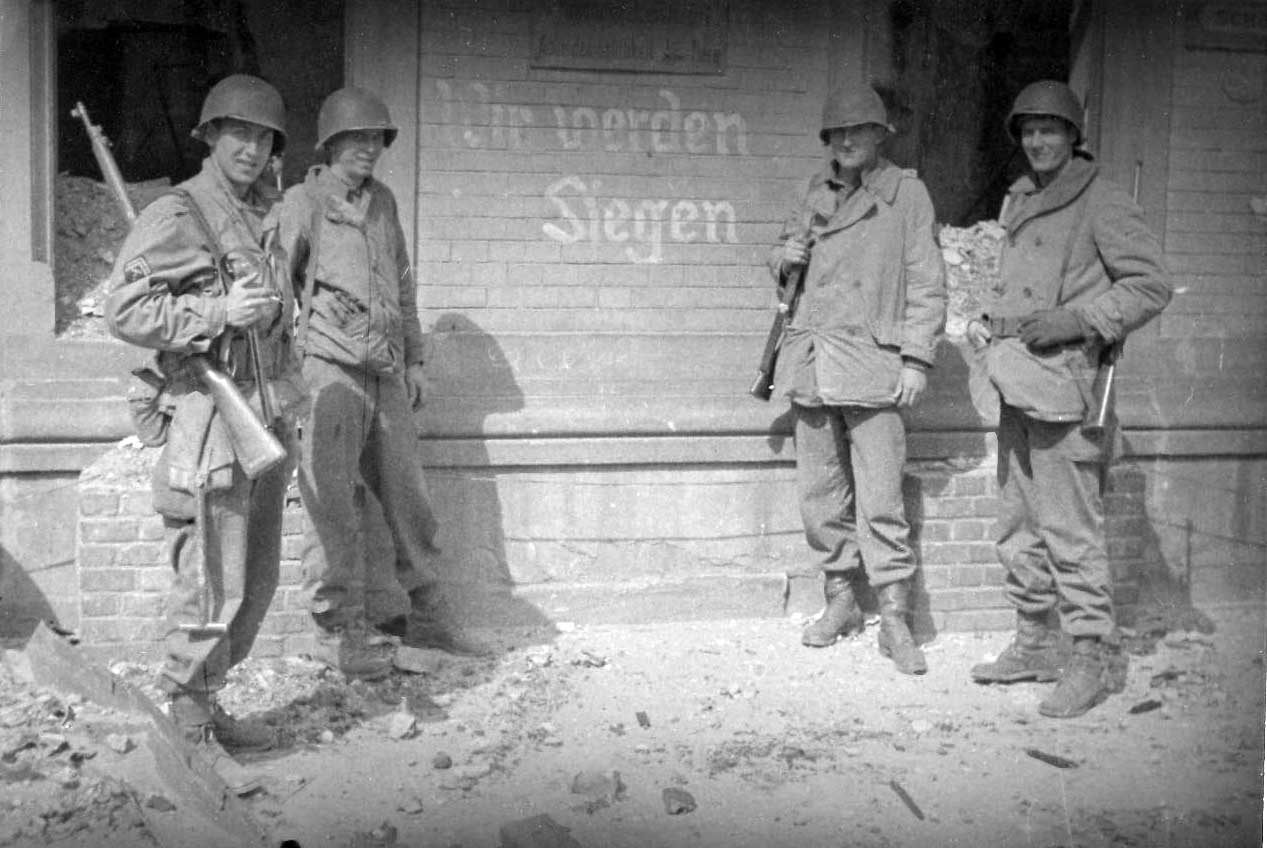 going through the attic: Mannheim, Germany: First Stop, April, 1945