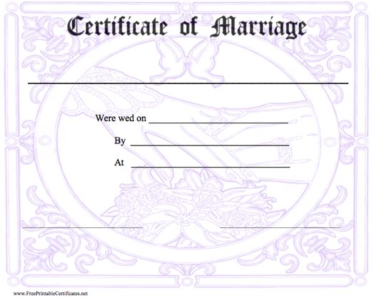 certificate of marriage registration