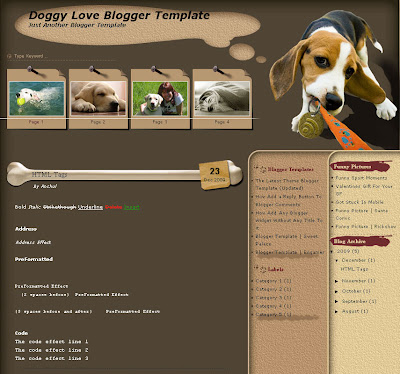 Doggy Love Blogspot Theme