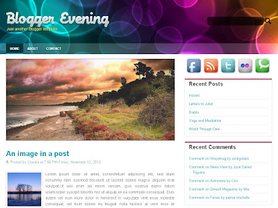 Blogger Evening Blogspot Theme