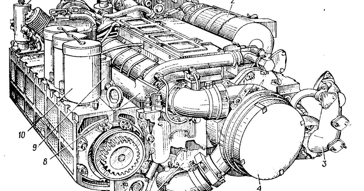 military picture: t64 army tank engine drawing