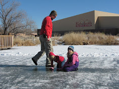 ice skating on the pond