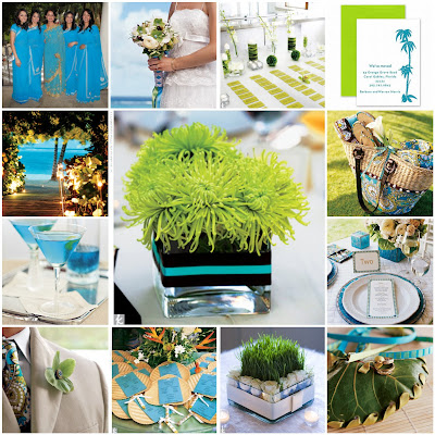 A lime and teal wedding
