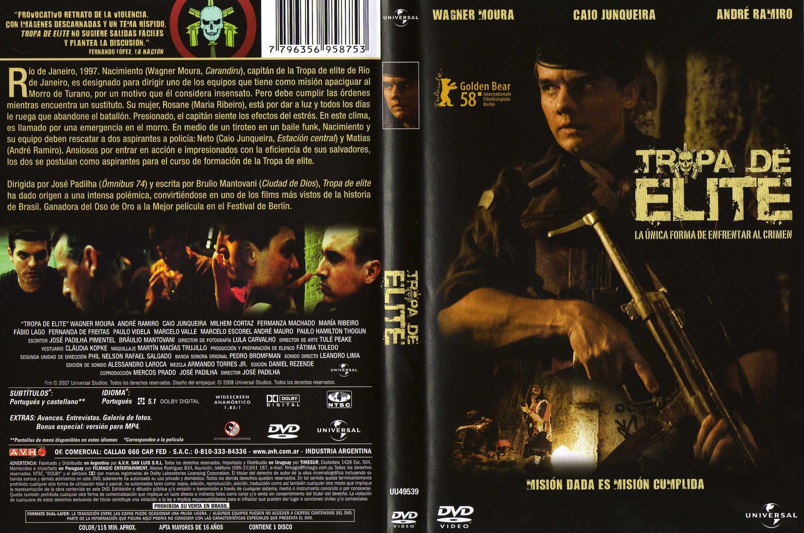 PELICULAS EN DVD: TROPA DE ELITE