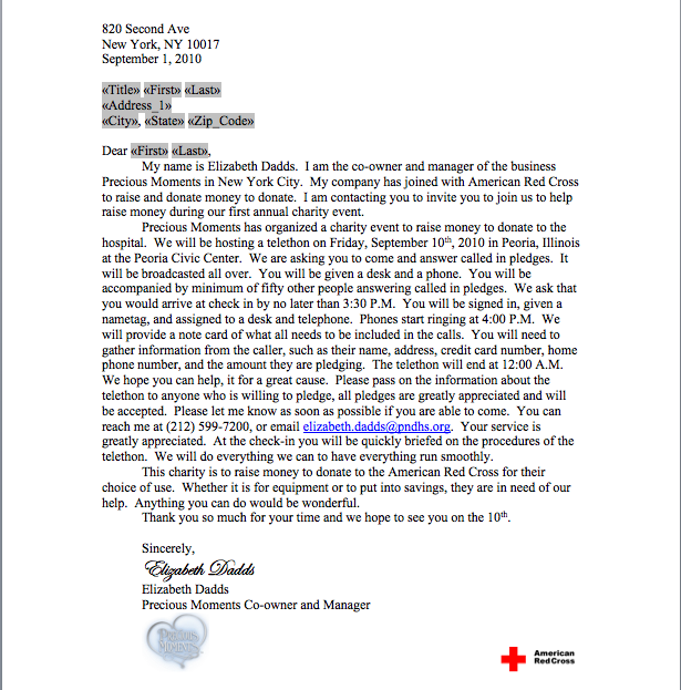 Elizabeth Dadds Blog About Charity Appeal Letter