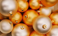 Golden Christmas Balls Desktop Wallpapers