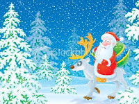 santa riding reindeer desktop pictures
